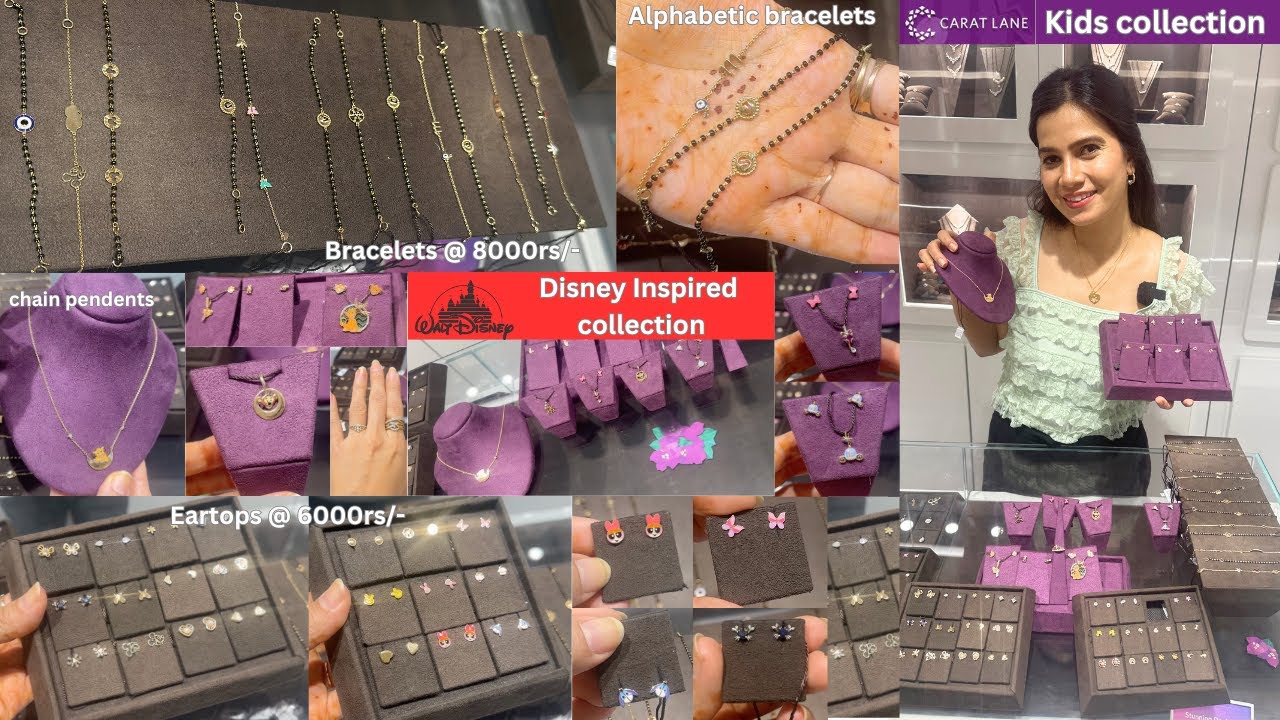 Caratlane Kids Gold & diamond Nazariya bracelets,Eartops,Pendents,Pendent sets with price & codes