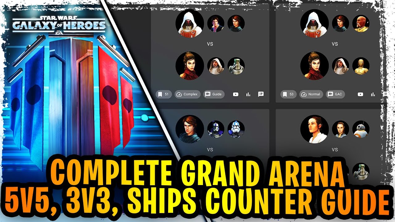 EVERY SWGOH PLAYER NEEDS THIS NEW ULTIMATE GRAND ARENA COUNTER GUIDE! Counters for 3v3, 5v5, + Ships