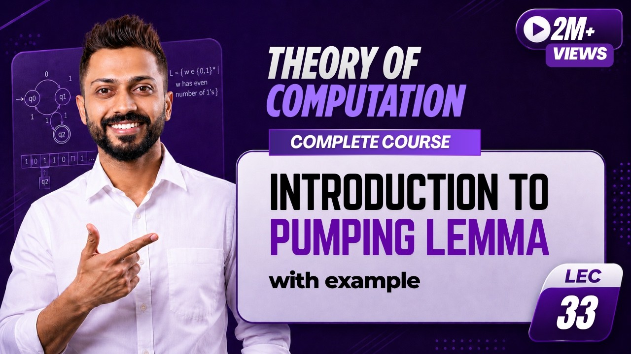 Lec-31: Pumping lemma for regular languages in TOC with examples