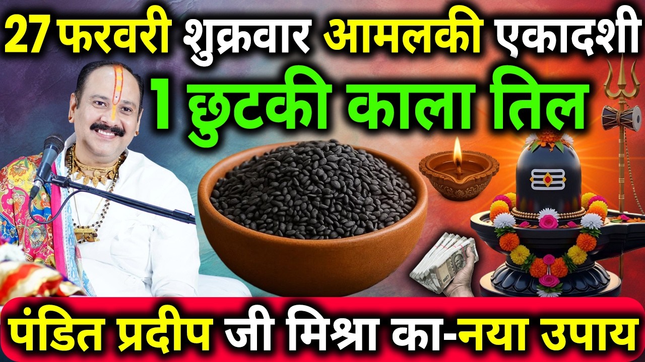 27 फरवरी शुक्रवार आमलकी एकादशी के दिन 1 छुटकी काला तिल वाला उपाय जरुर करे || Pradeep Ji Mishra