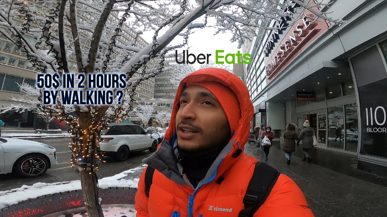 UBER EATS DURING SNOW IN CANADA | 50$ IN 2 HOURS?