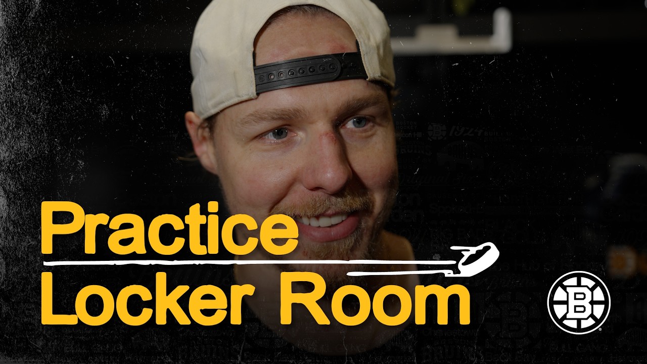 H. Lindholm speaks with the media following practice at Warrior Ice Arena