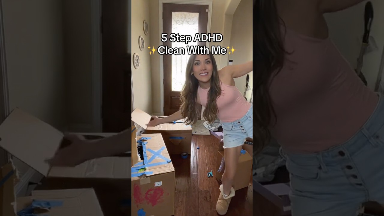5 Step ADHD Clean With Me *Motivation Hack* #cleaninghacks #cleaningmotivation #cleanwithme