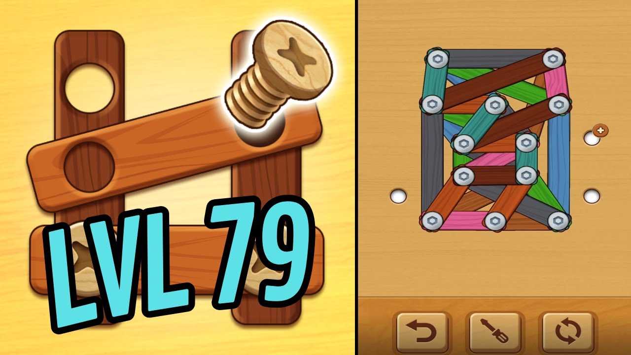 🏅 WOODLE - WOOD SCREW PUZZLE 🤪 Level 79 🧩 Gameplay Walkthrough