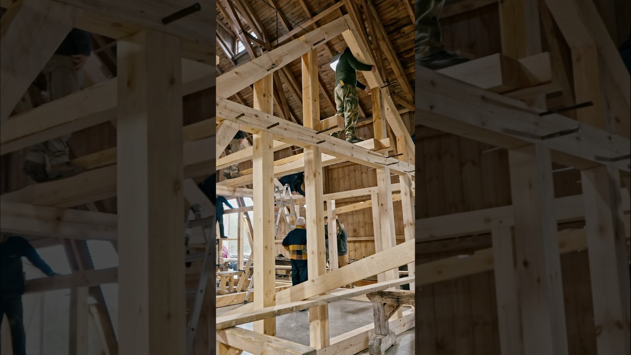 Timber framing never gets old 🪚 #woodworking #learning #handmade