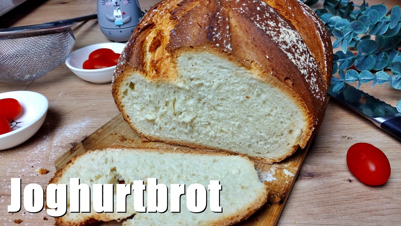 Rezept: Joghurtbrot / Brot ganz einfach selbst backen in einem Römertopf