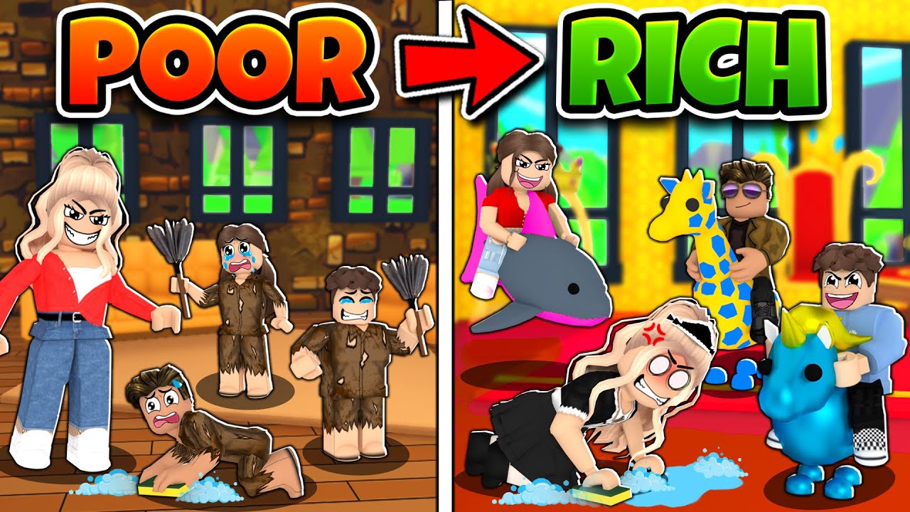 POOR To RICH! Our *EVIL* Mom HATED Us Until We Became RICH! (Roblox Adopt Me)