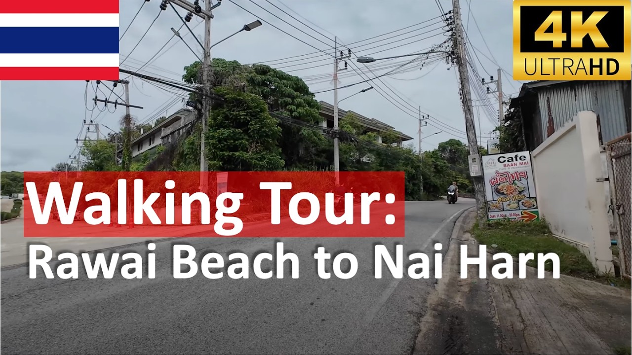 Walking Tour from Rawai Beach to Nai Harn, Phuket 4K 50FPS
