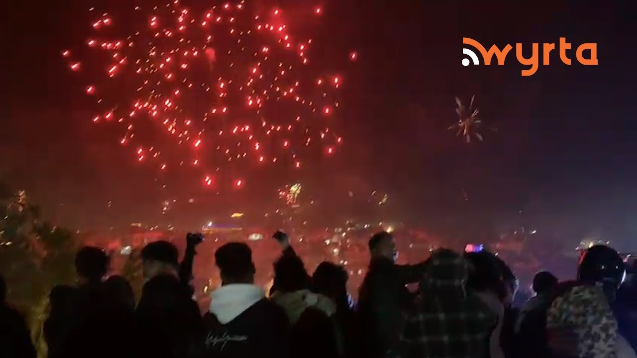 Firework display in Jowai ushering in 2026