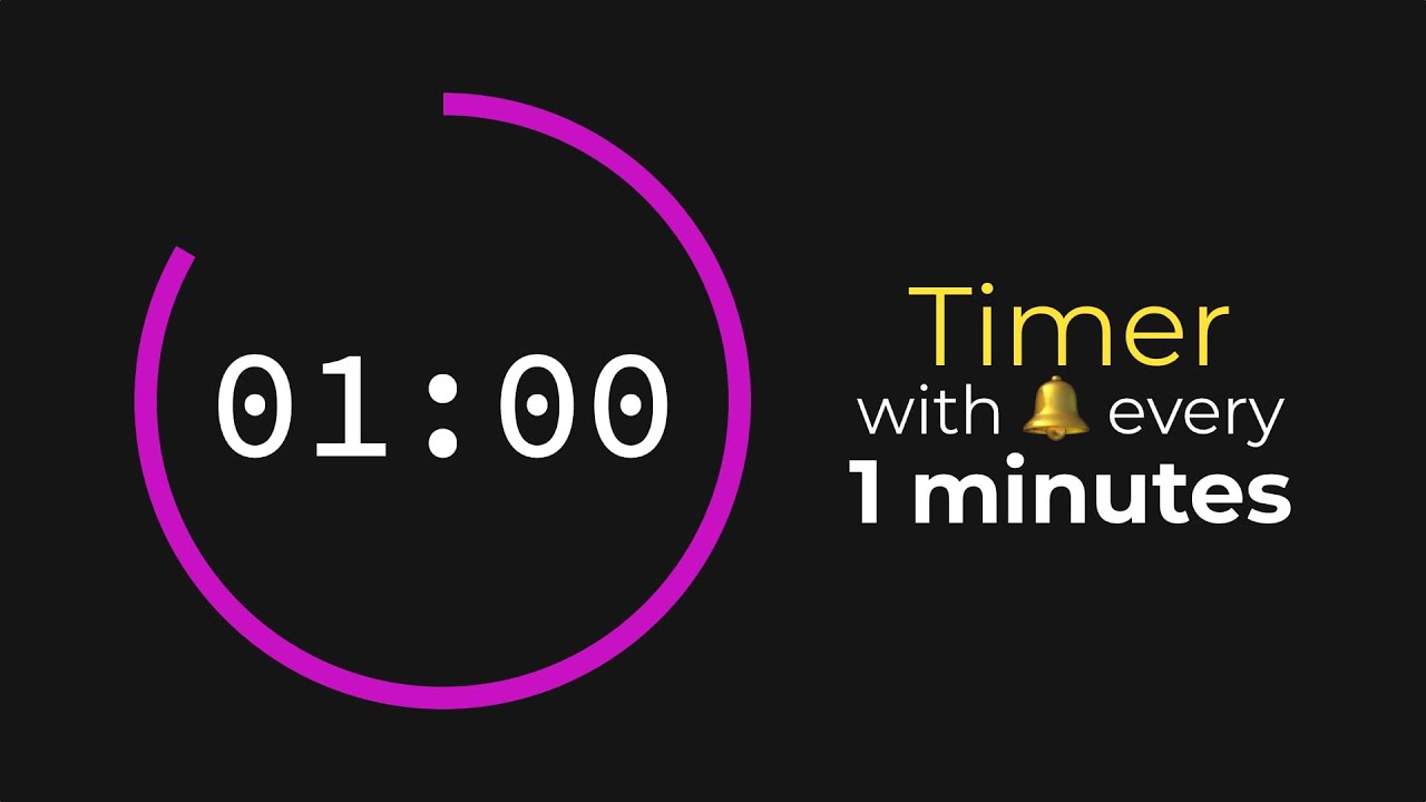 Timer with Bell Every 1 Minute 🔔 1 hour
