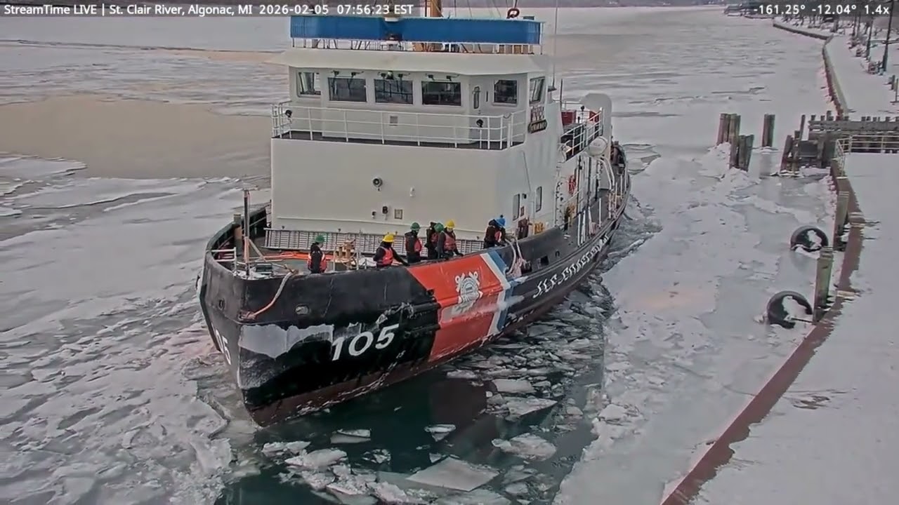USCGC Neah Bay, breaking Ice in Algonac