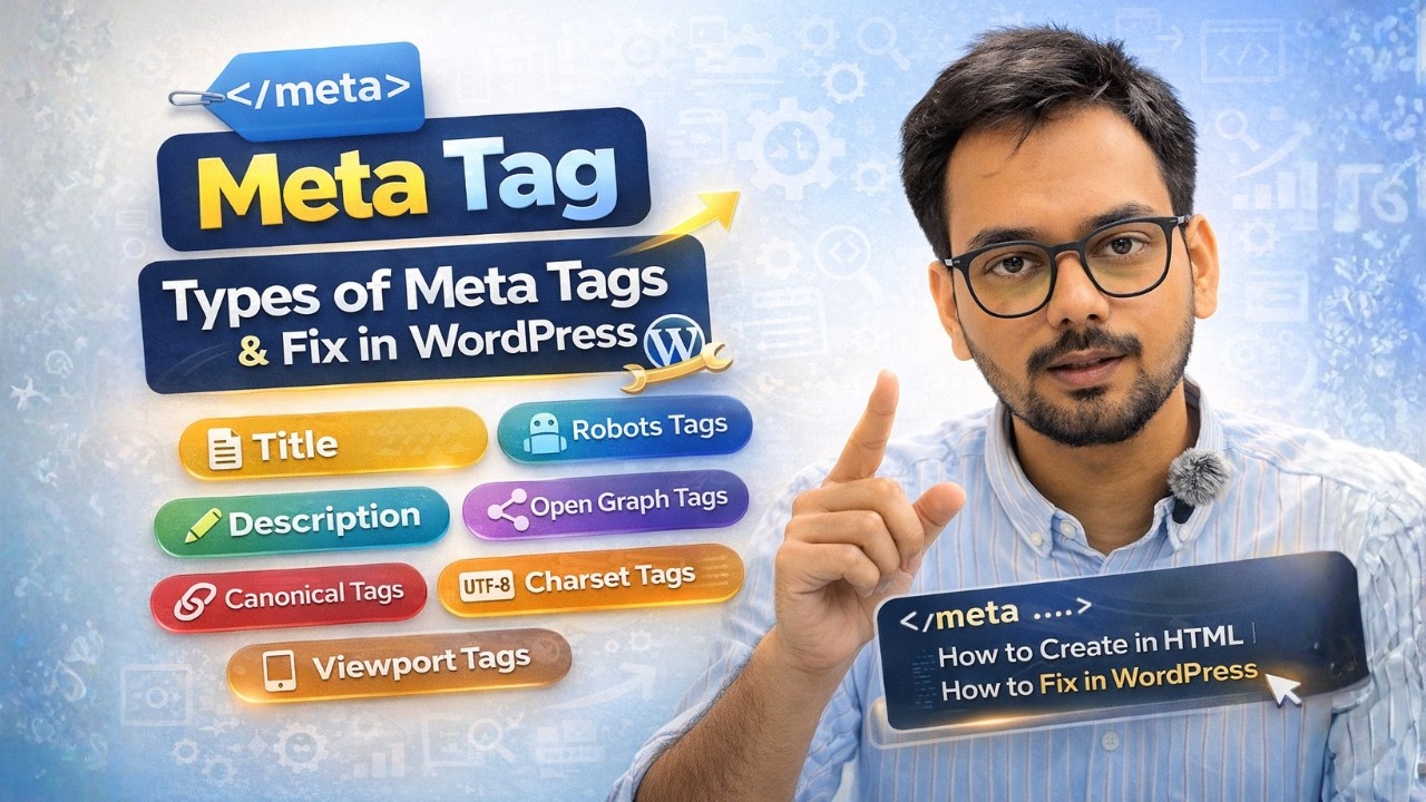 Meta Tags in SEO in Hindi | Meta Title, Meta Description, Meta Robots, Canonical | HTML & WordPress
