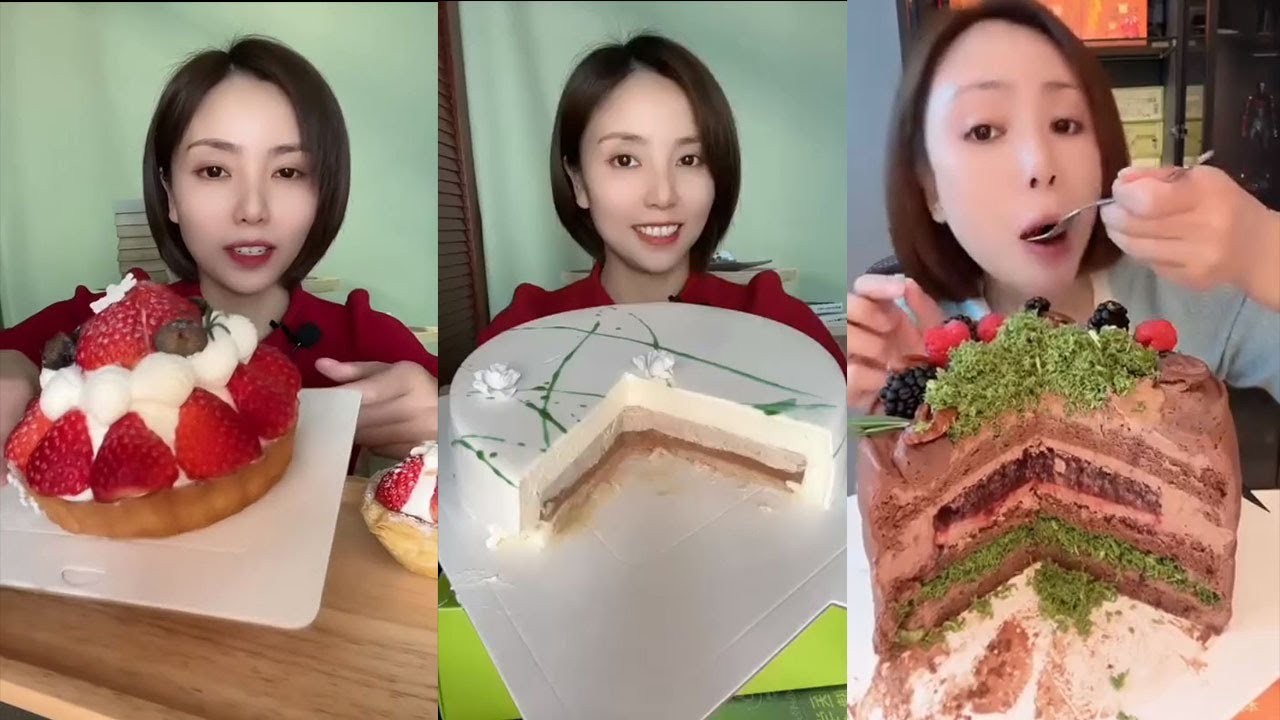 ASMR Chinese Eating Cheecake, Cream Cake || Kwai Dessert Mukbang