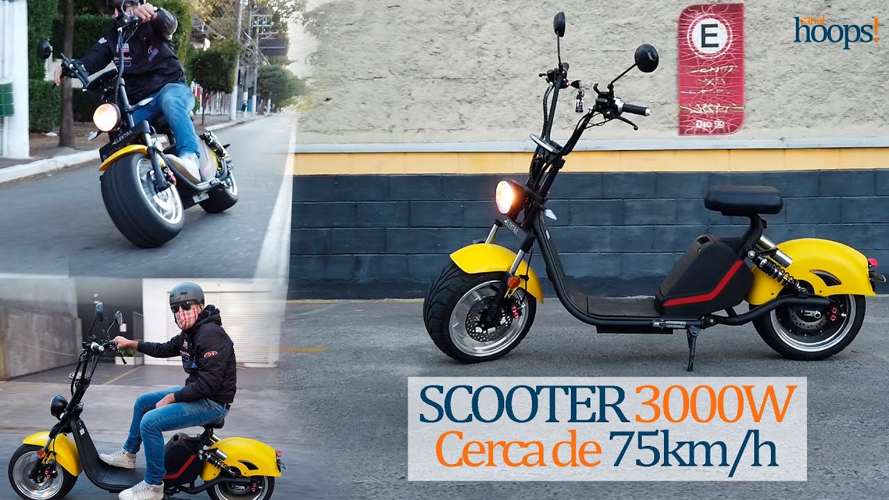 SCOOTER ELÉTRICA DE 3000W chega a + de 70km/h. Veja o review com test drive da primeira volta nela.