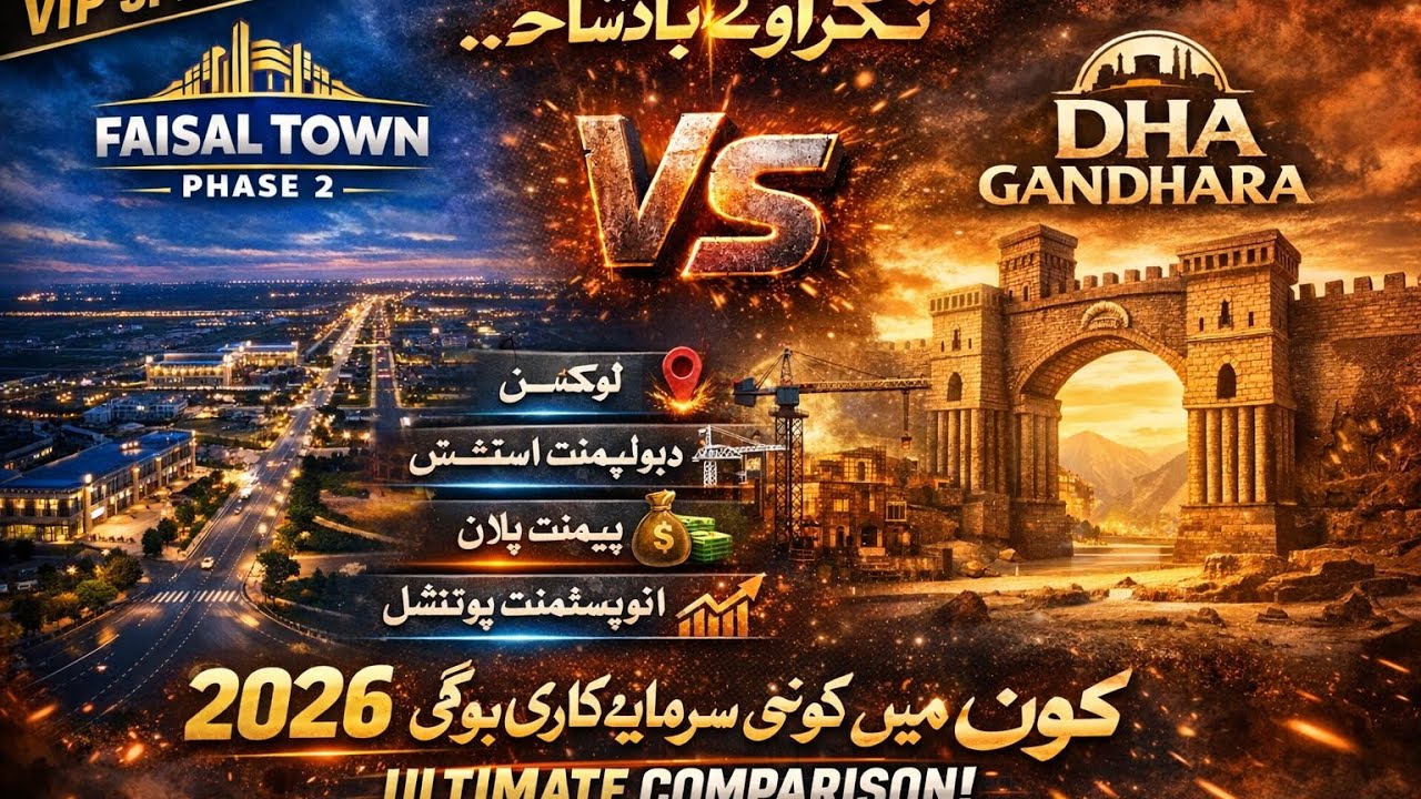 Faisal Town Phase 2 vs DHA Gandhara | Location | Development | Investment Comparison 2026 |