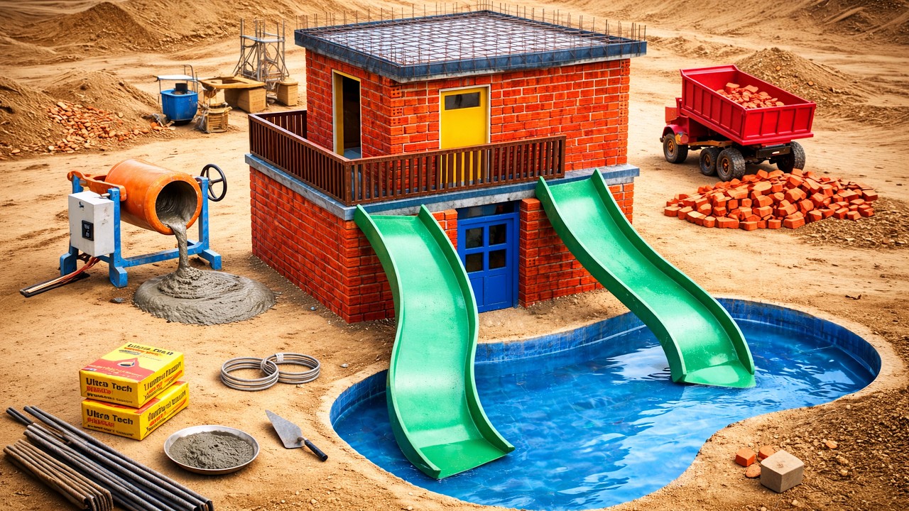 Mini Tractor Science Project 2 Storey Brick House With Concrete Roof
