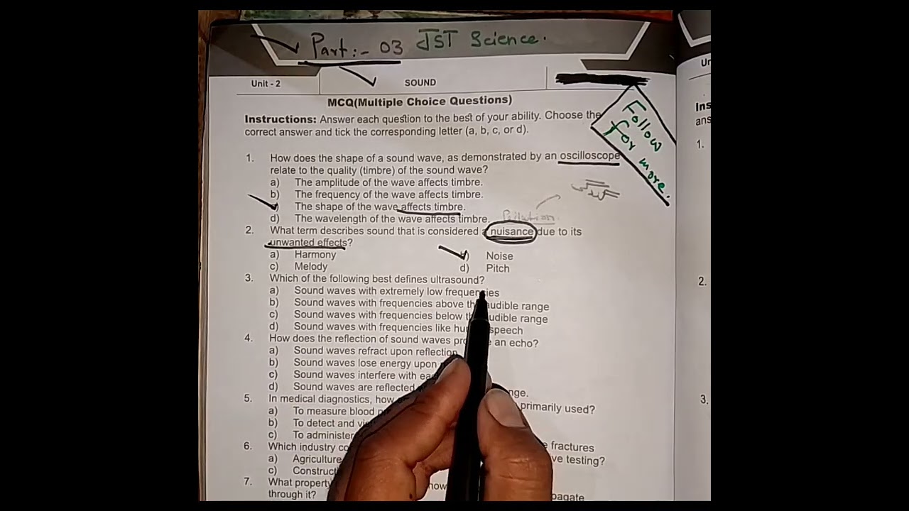 Top Important MCQs of Sound | JST Science Test Preparation | Physics MCQs with Answers 🔚