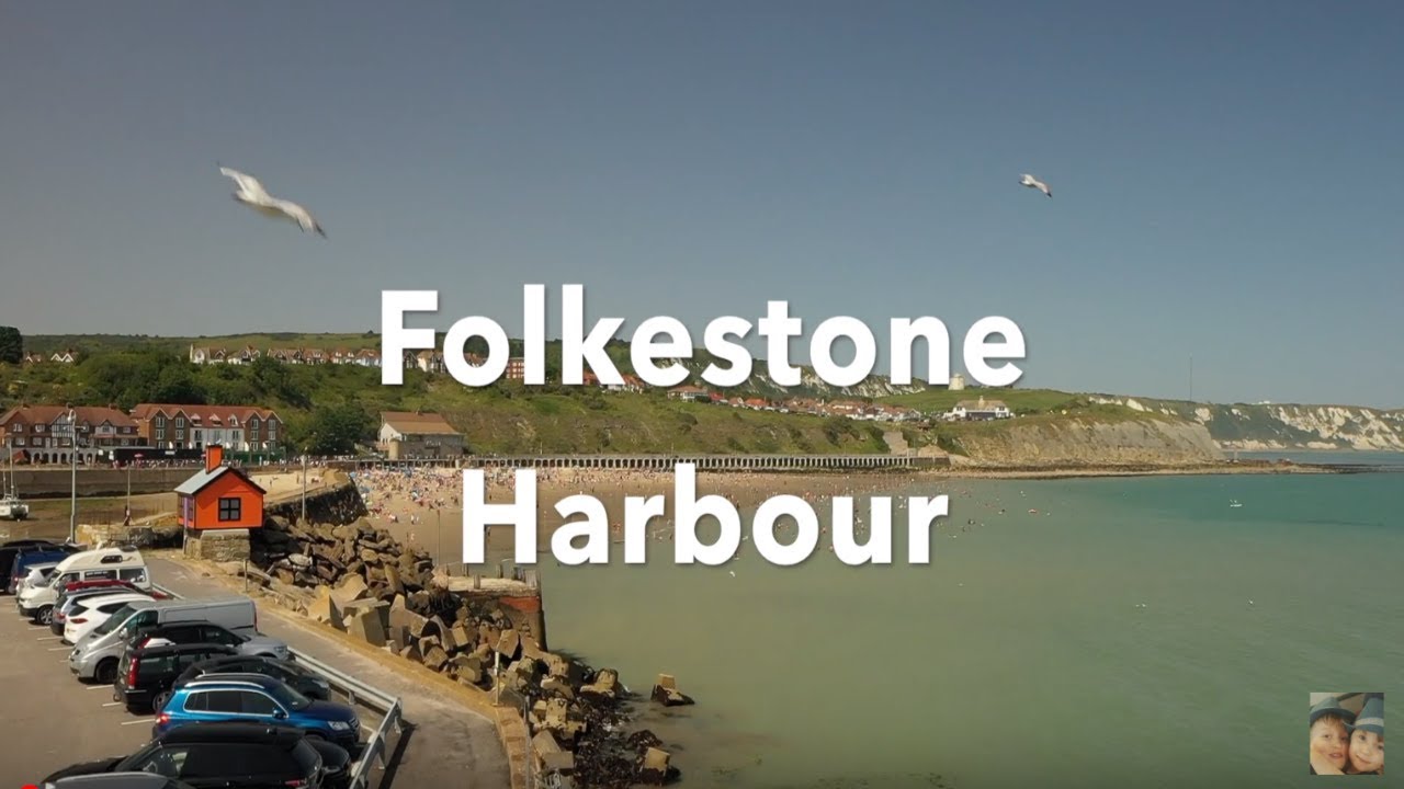 Folkestone harbour and beach drone footage Mavic 2 pro