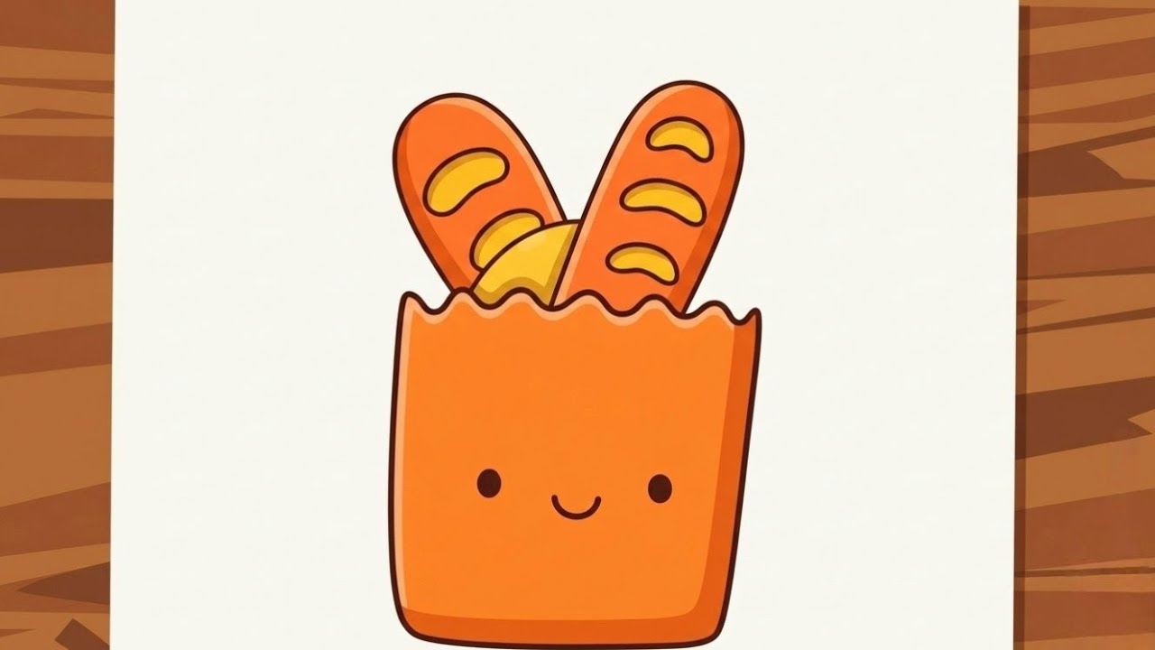 Il How To Draw Some Breads In A Cute Papper Packet ll Bread Drawing In A Packet ll Bread Drawing ll🍞