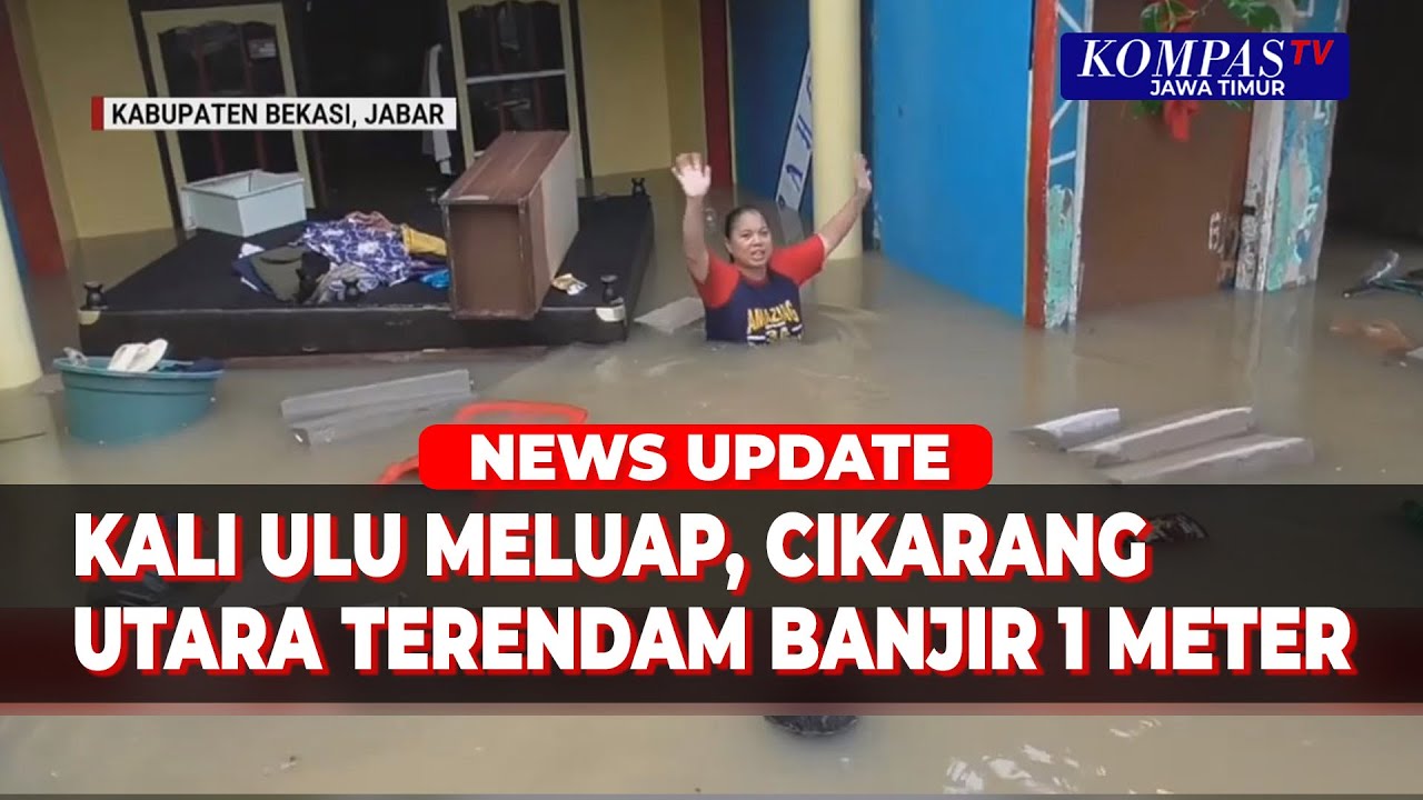 Kali Ulu Bekasi Meluap, Permukiman Warga Cikarang Utara Terendam Banjir Lebih 1 Meter