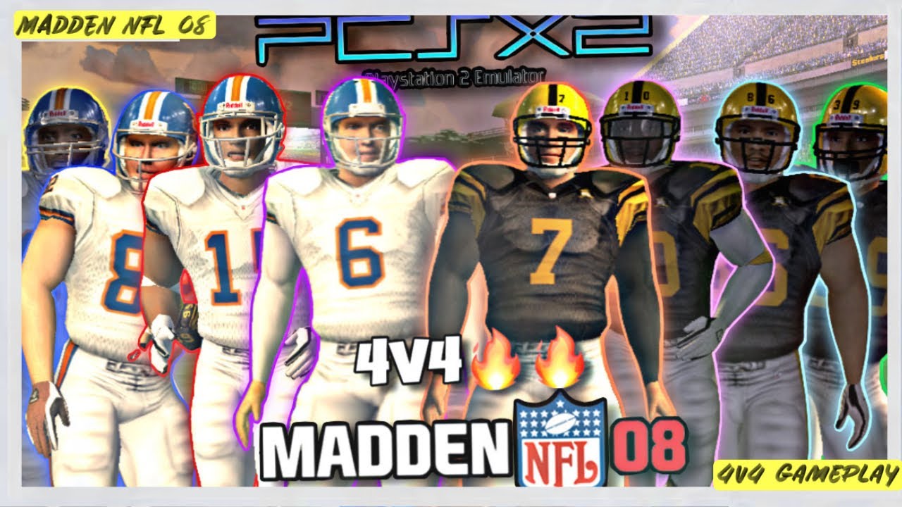 WE DID ANOTHER CRAZY 4V4 ON Madden NFL 08!!! (8 players) (Parsec) (PCSX2 Emulator) via PC