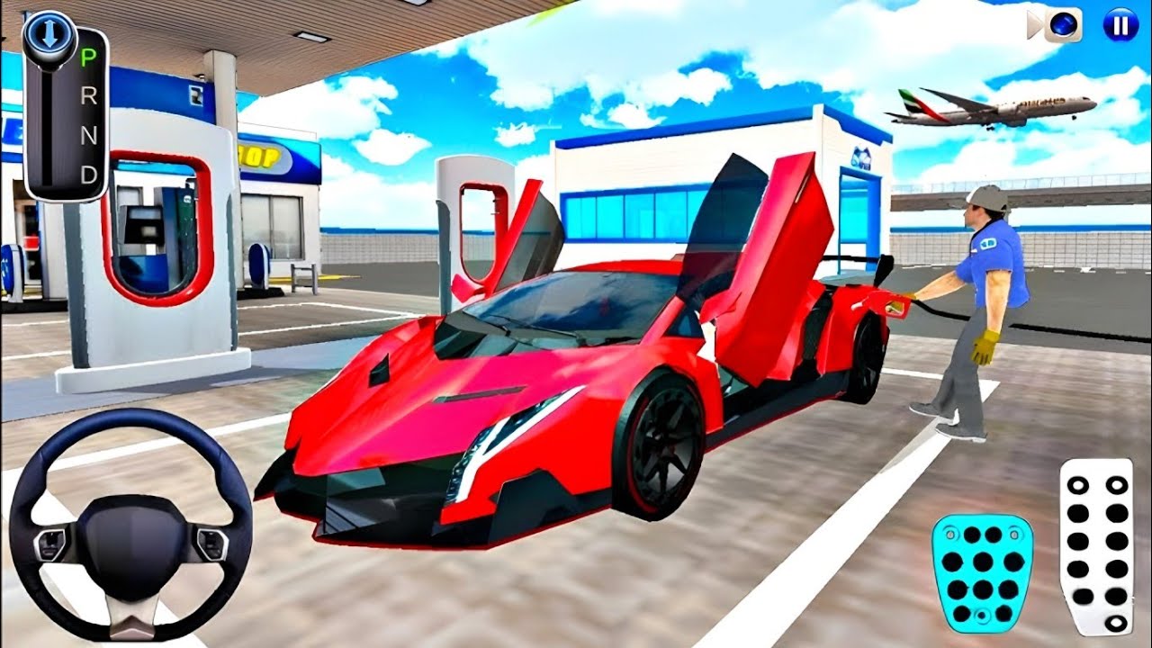 New Red Colour Lamborghini Car Parking -3d Driving Class Game Play Video || #cargame #gameplay 