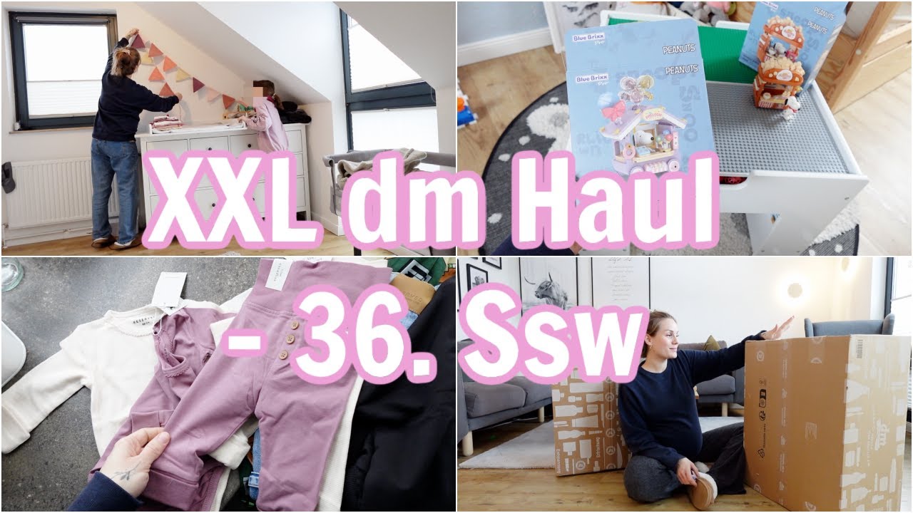 XXL dm Haul  - Wochenbett, Baby, Snacks ❘ Einblick Kita/Schule Morgenroutine ❘  36. Ssw | svallalaa