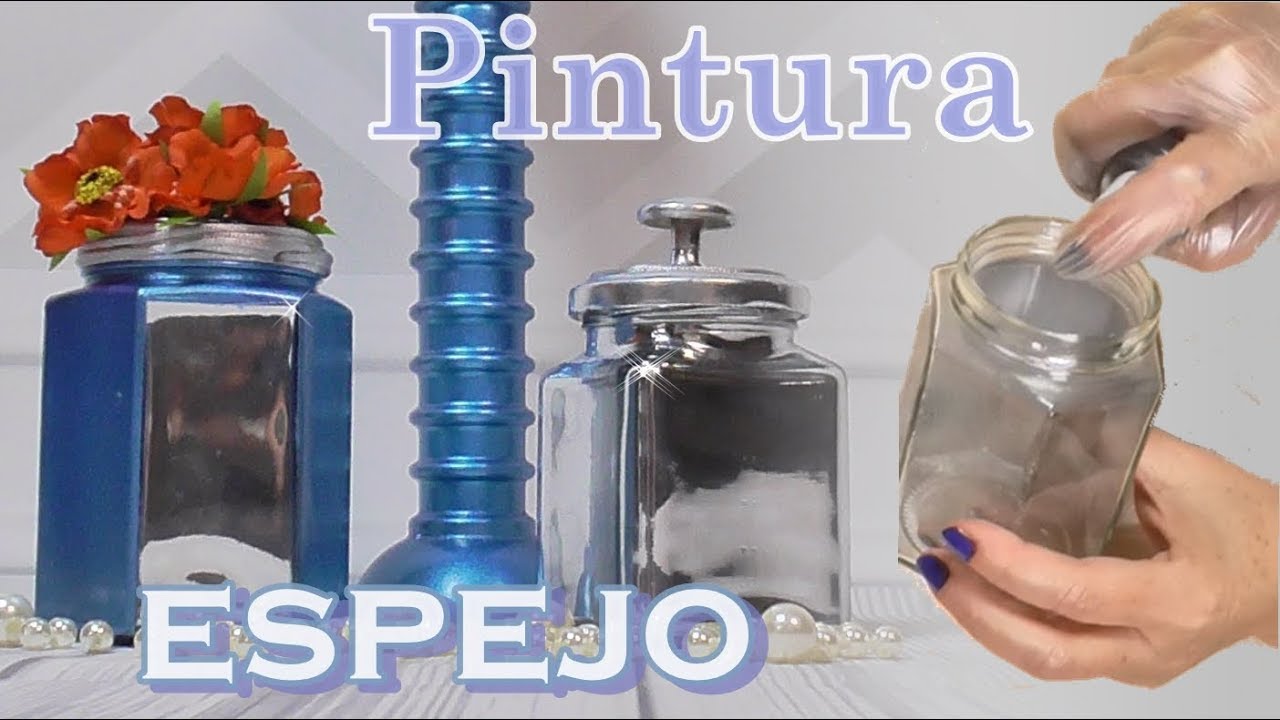 Como decorar tarros de cristal con pintura efecto espejo. Reciclar frascos de vidrio