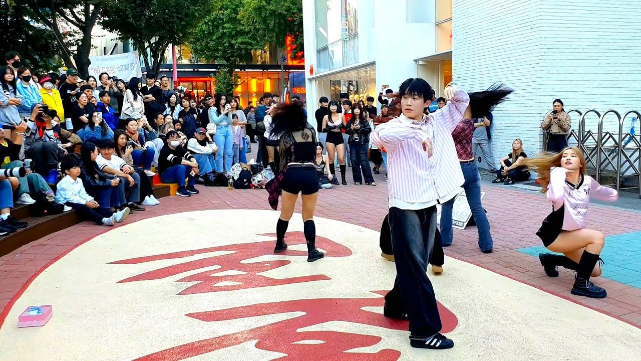 [STREET ARTIST] AON1, CHINESE DANCE TEAM. WITH INFLUENCER GUEST. HONGDAE BUSKING. 241005.