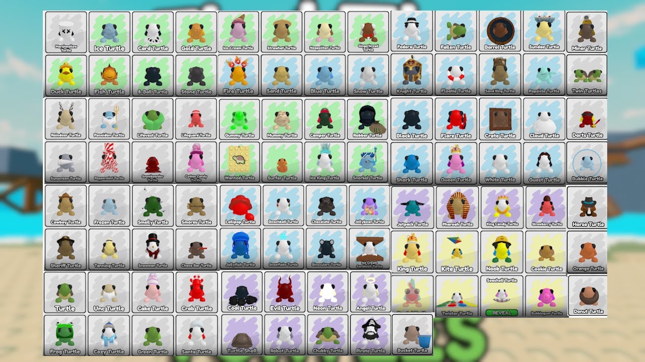 HOW to get ALL 100 TURTLES! Kite, King Candy, Twister, Neon, Cloud.... - Roblox - Find The Turtles!