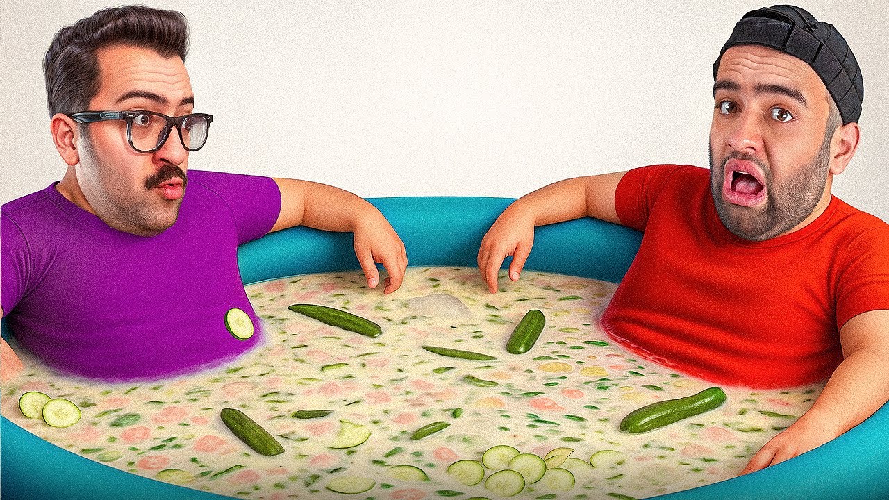 هرکی بیشتر آب‌ دوغ خیار  بخوره برندست🥒🥣(یه تشت آب دوغ خیار)