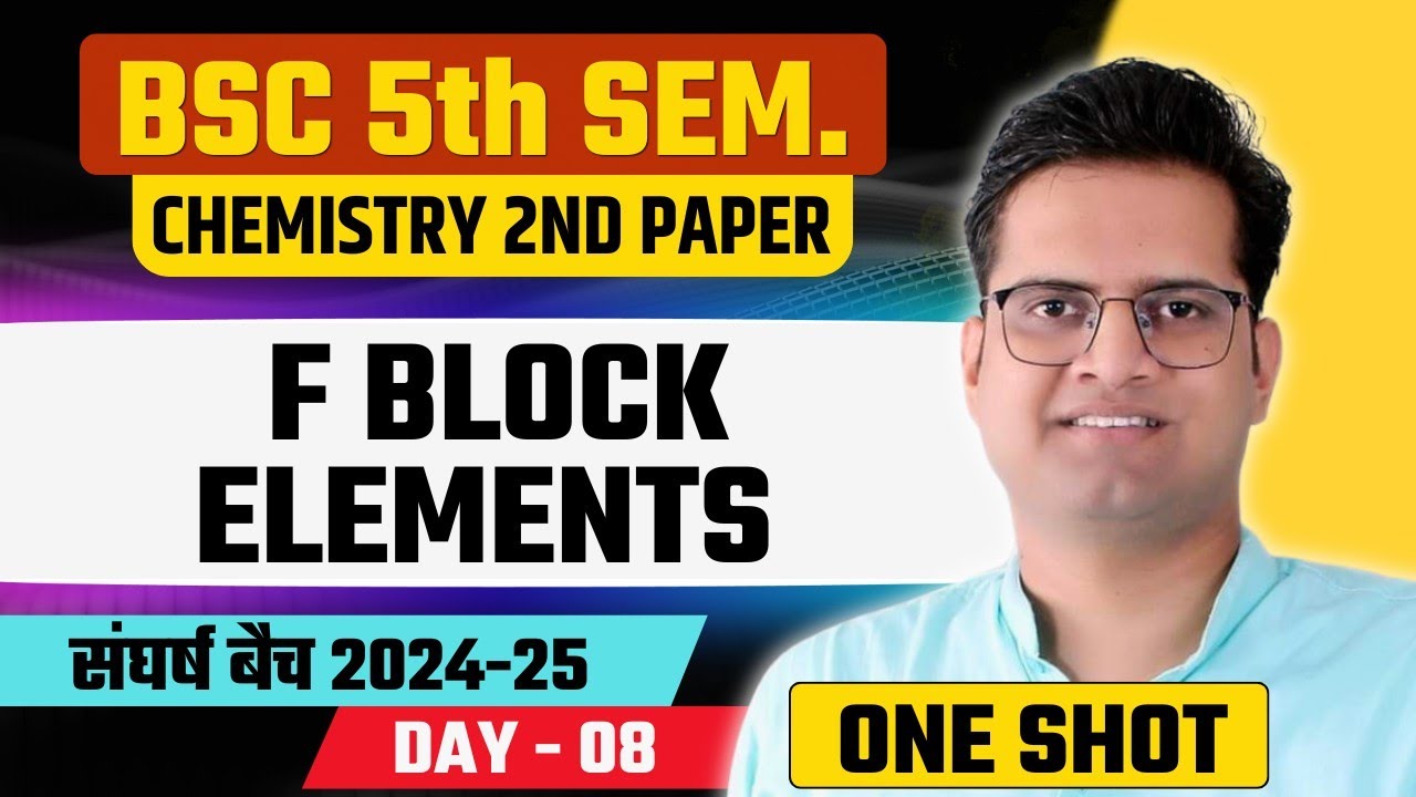 F Block Elements!Lanthanide and Actinide!Day-8!B.Sc 5th Semester Chemistry!Be DKDian