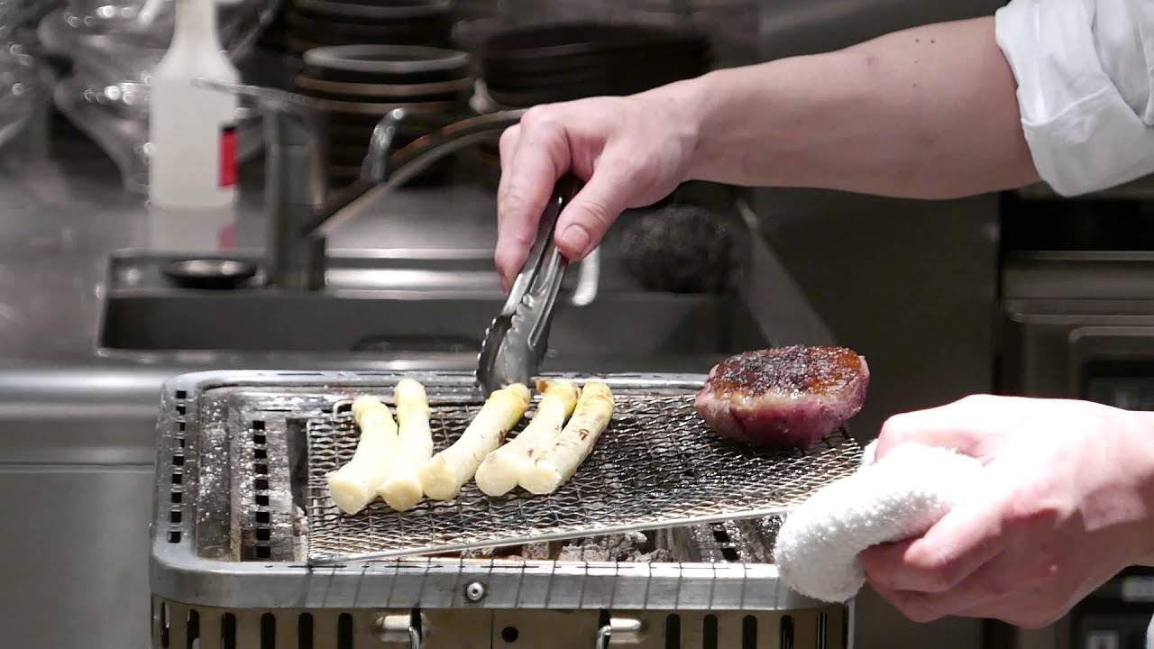 Plating at the Michelin star Narisawa in Tokyo, Japan - 4K resolution