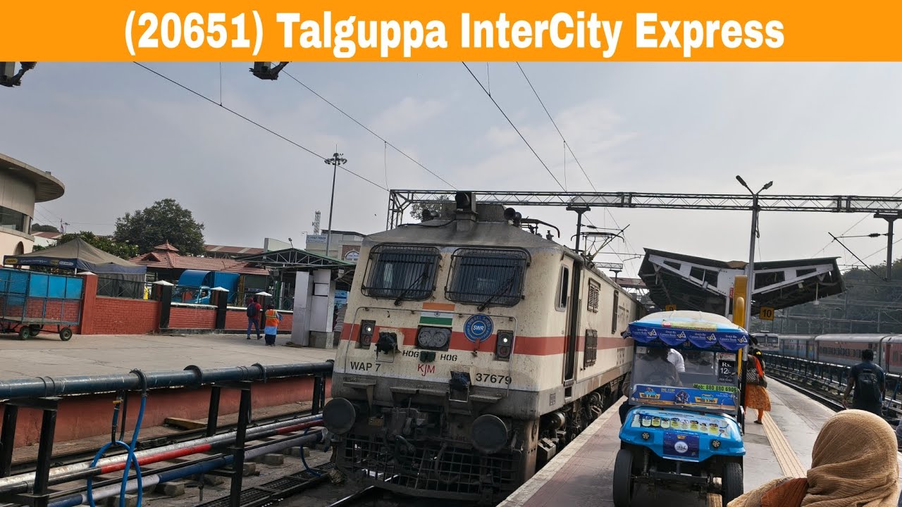 (20651) Talguppa InterCity Express is departing from KSR Bangalore railway station platform no 9 