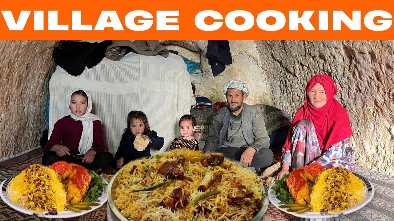 Cooking Qabili Pilaf in a Cave with Traditional Methods | Village Life of Afghanistan