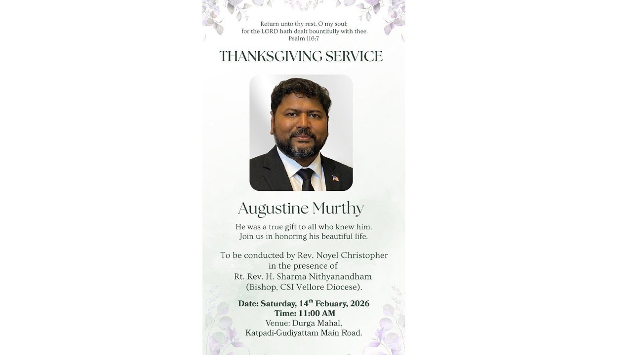 Thanksgiving Service for Augustine