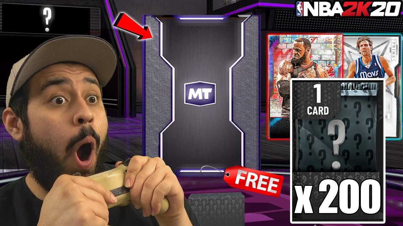 OPENING 200 MYSTERY PACKS TO PULL AS MANY FREE GALAXY OPALS + GEMS IN NBA 2K20 MYTEAM PACK OPENING