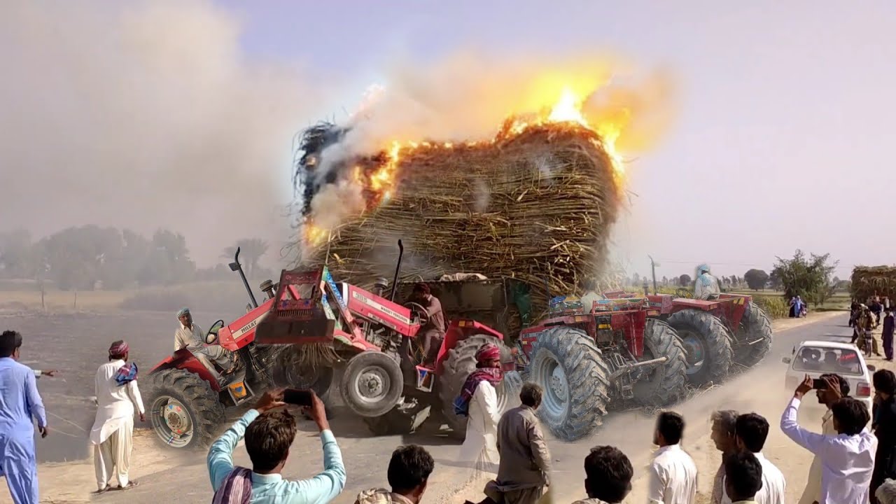 mf 385 tractor | alghazi tractor video | sugarcane trolley | tractor in river | Nadeem Vlog