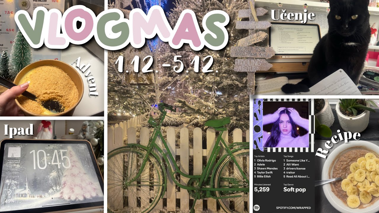 VLOGMAS 2025 🎄🎧🎁| učenje, ipad, pokloni, advent…
