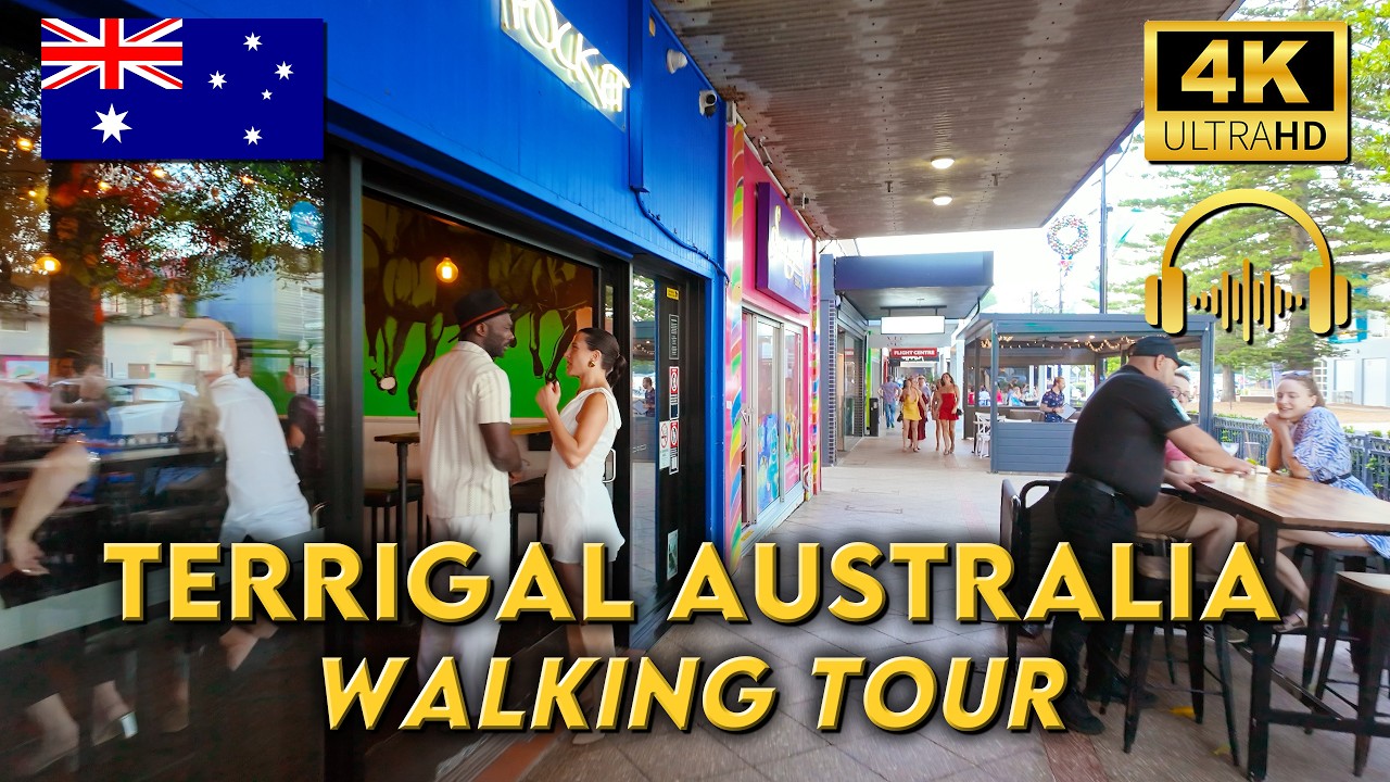 WALKING AROUND TERRIGAL AUSTRALIA | Sunset Walk Along the Beach | 4K UHD Video Walk | Binaural Audio