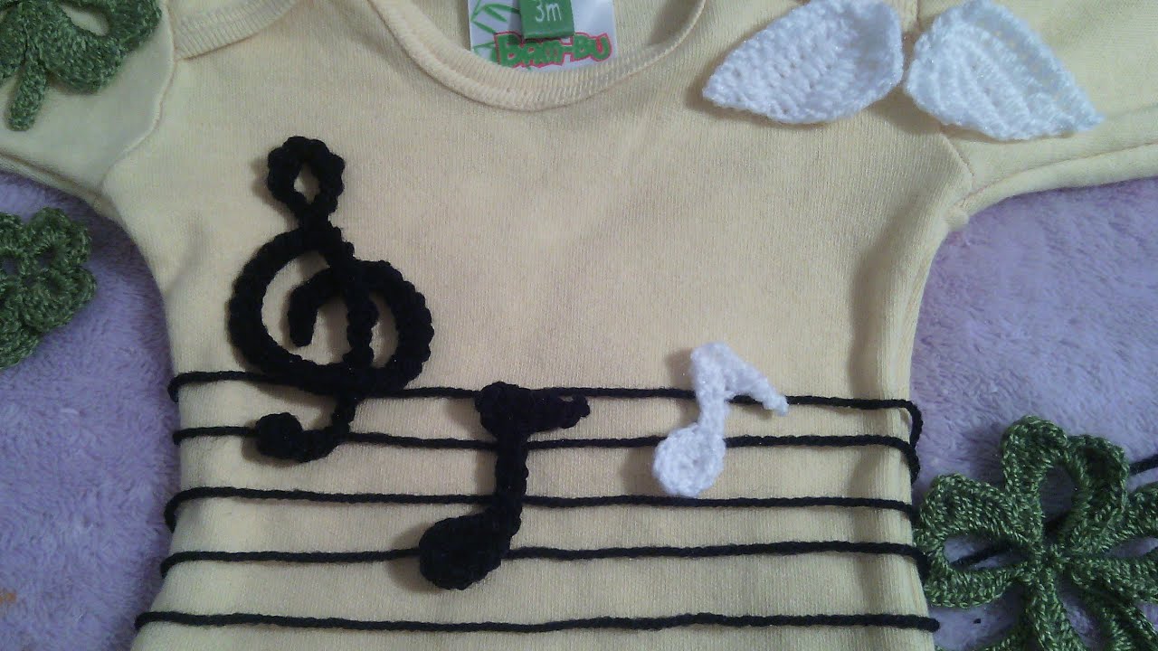 🔴 como tejer Nota musical a crochet y/o ganchillo facil y rapido