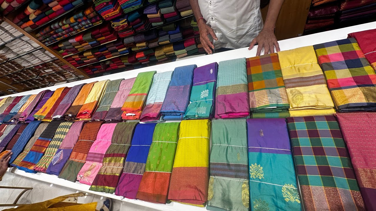 Tnagar Kanchipuram PACHAIYAPPAS Printed Silk Tussar Elite Saree | Bananapith Arani Soft Silk Rs.375