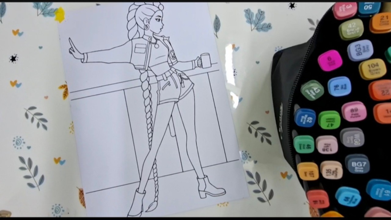 Coloring Rumi KPop Demon Hunters #kpop #rumi #kpopdemonhunters #coloring #marianavoicu #shorts