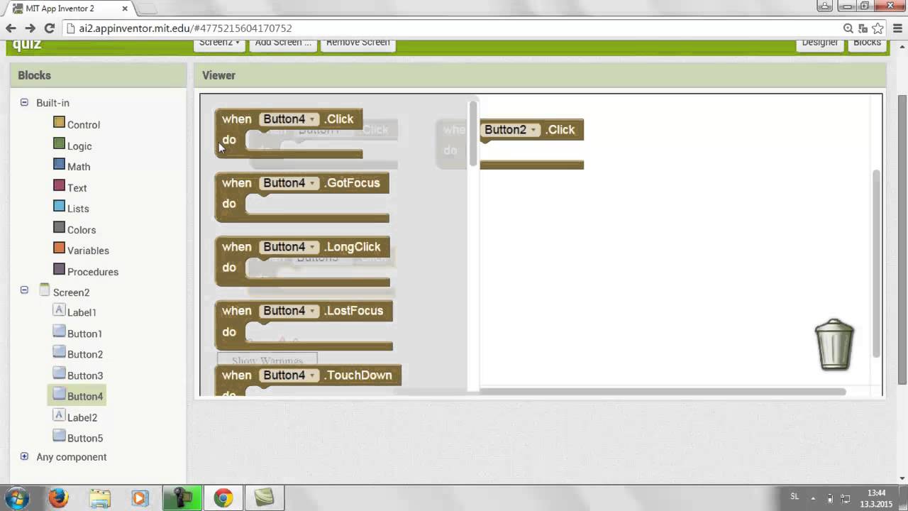 Make a quiz in Appinventor