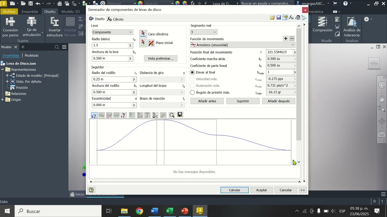 Ejercicio Levas con Inventor