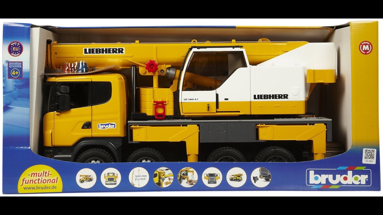 Bruder Scania Liebherr Kran mit schwerer Last German