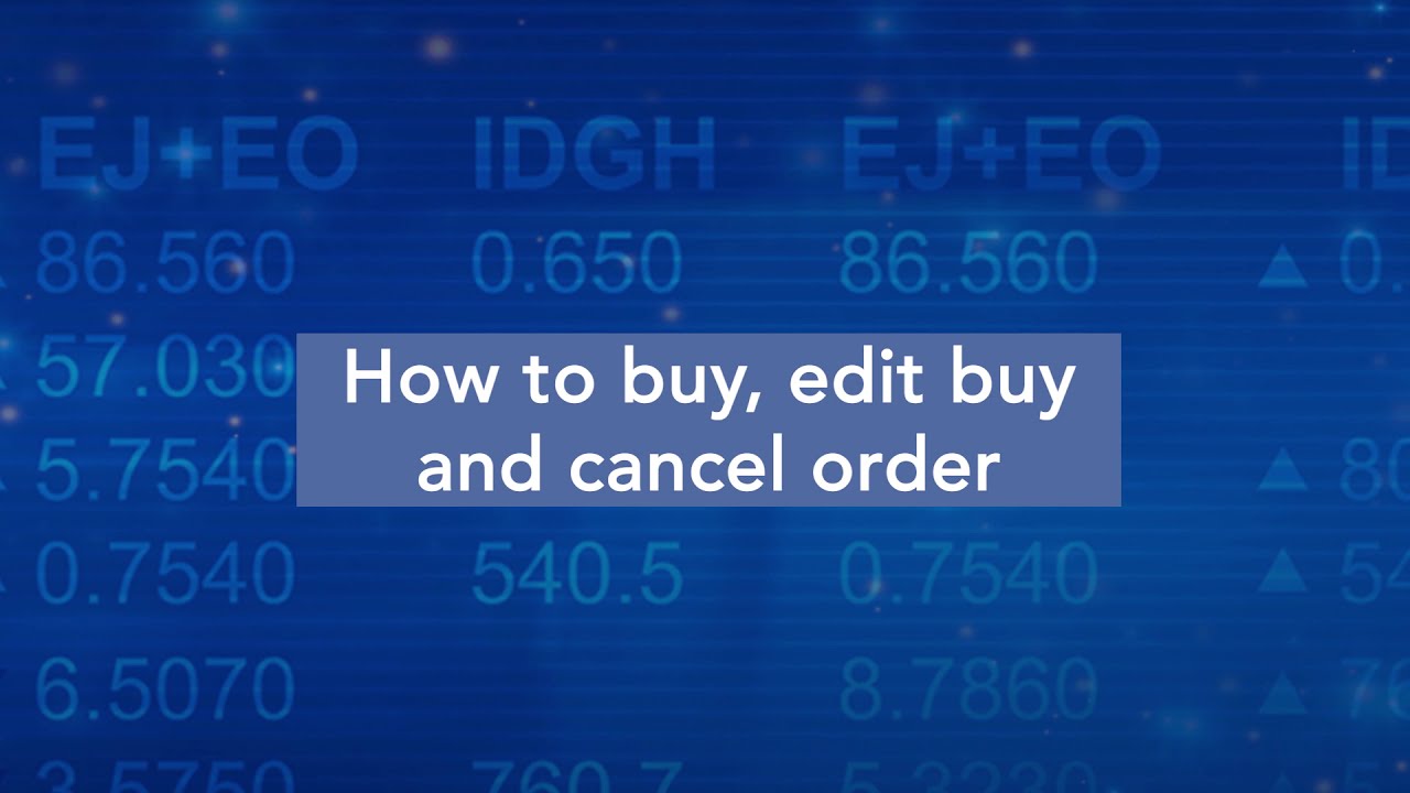 How to buy, edit buy and cancel order in TMS?