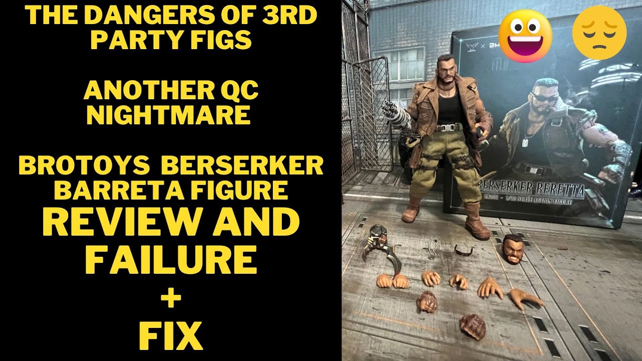 BROTOYS X BMS 1:12 Berserker Barreta Action Figure Review BMS-LR001 with Gatling gun Barret