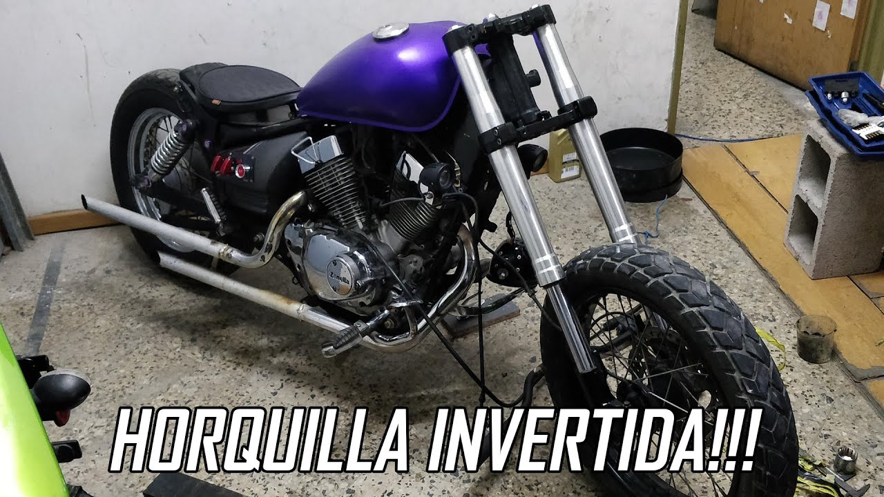 Le puse barrales invertidos a mi custom!
