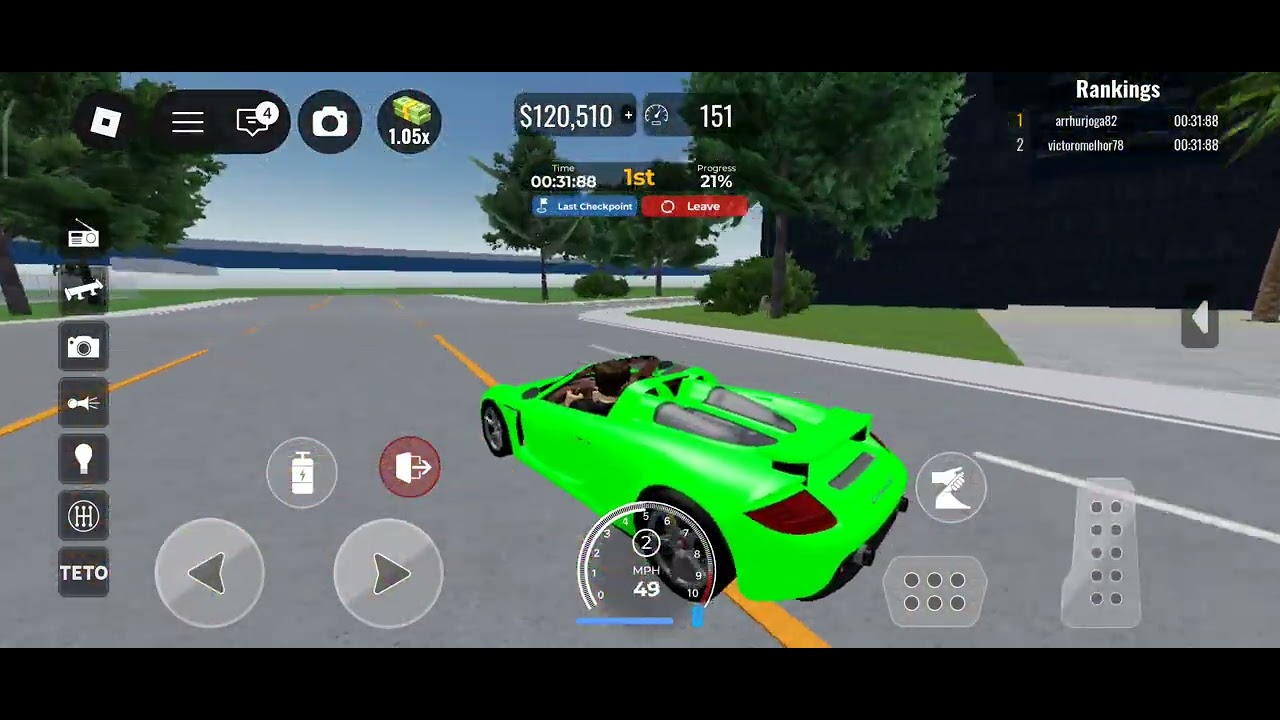 Jogamos um jogo de carro 
